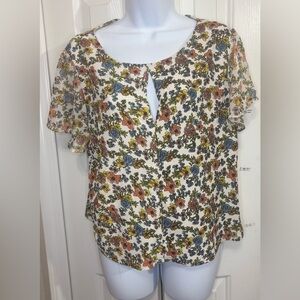 The General Good Floral Keyhole Blouse | Size XL | NWOT